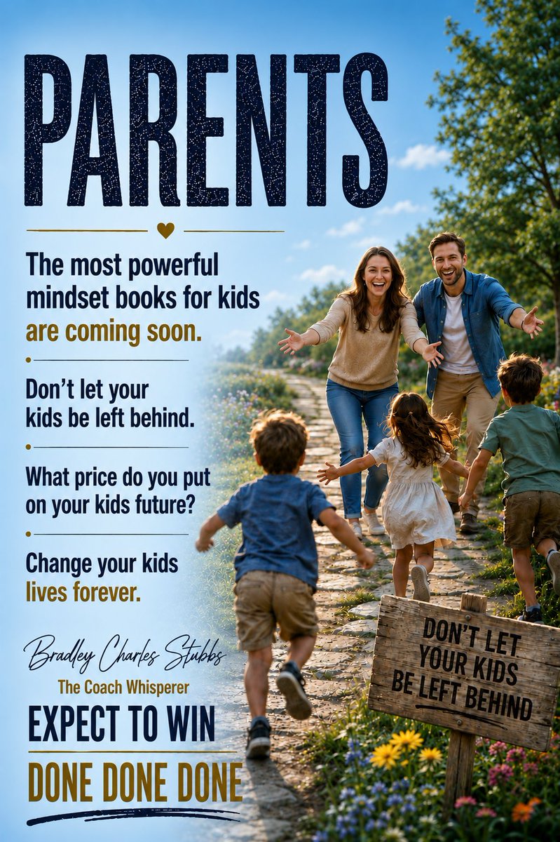ExpectWin's tweet photo. PARENTS 
 
The most powerful mindset books for kids are coming soon. Don’t let your kids be left behind. What price do you put on your kids future? Change your kids lives forever. 

Bradley Charles Stubbs 
The Coach Whisperer
EXPECT TO WIN                      
DONE DONE DONE https://t.co/AZyLDsMYiS