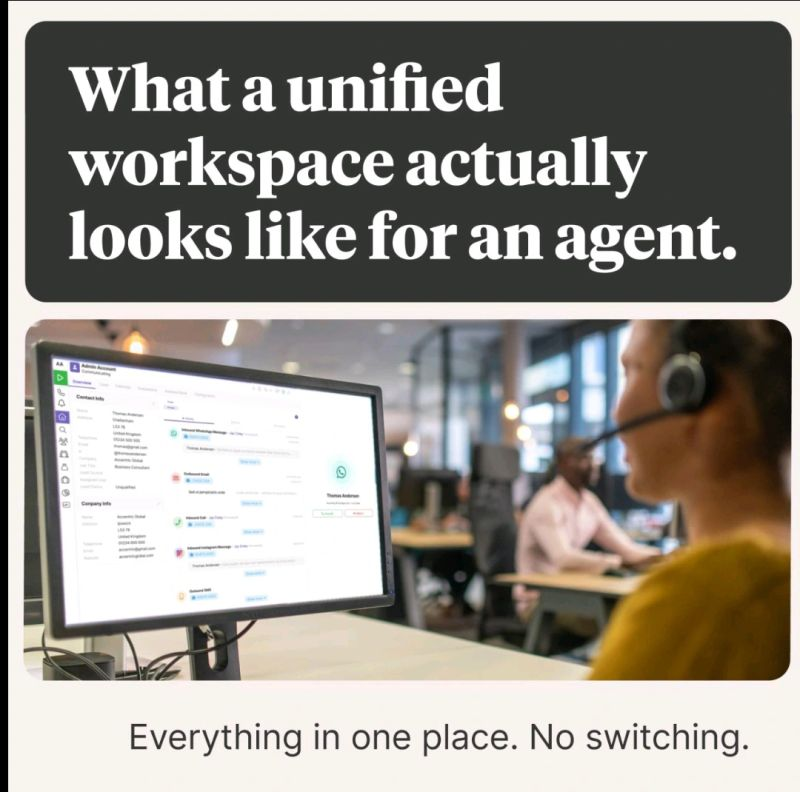 jasco_comms's tweet photo. Do your agents have a complete customer view?

A unified workspace puts customer data, conversation history, and channels in one place—helping agents deliver faster, better service.

#CustomerExperience #ContactCenter #Omnichannel #CX https://t.co/r5qMjgv5Qn