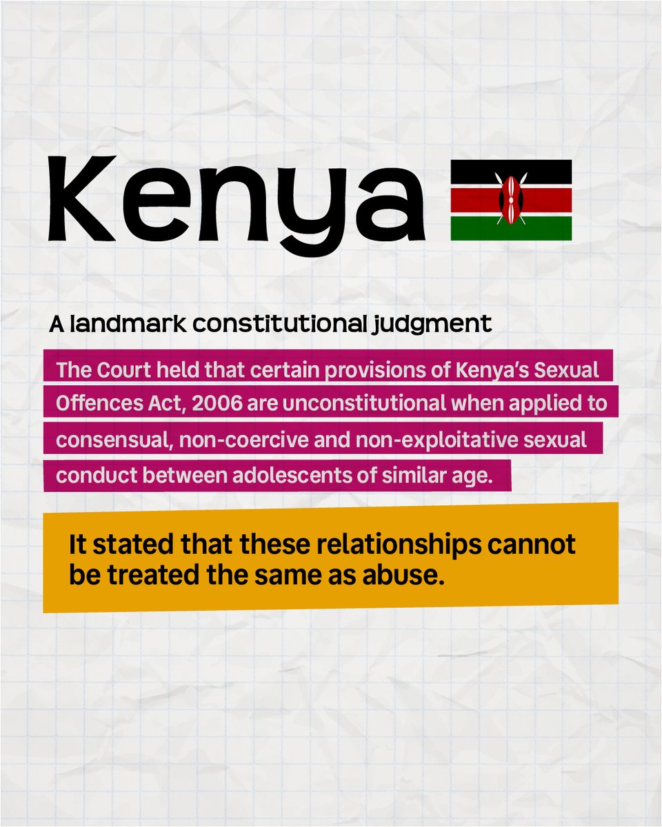sazaxsupport's tweet photo. From Kenya's landmark court ruling to Nepal's proposed reforms, a global conversation is underway: one that asks why laws meant to protect children are sometimes criminalising them instead.
 
A thread: https://t.co/33H400IFWU