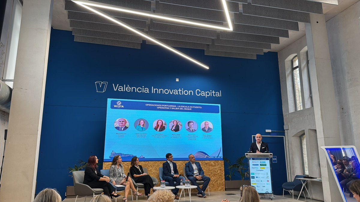 AsnavieraVlc's tweet photo. ¡Seguimos en el Encuentro Anual de WISTA Spain en Valencia! 

Gran jornada de debate analizando las operaciones portuarias y la escala del buque en nuestras mesas redondas. 

Un orgullo colaborar en el desarrollo y futuro de nuestro sector marítimo 🚢 https://t.co/CBglQrkkdP