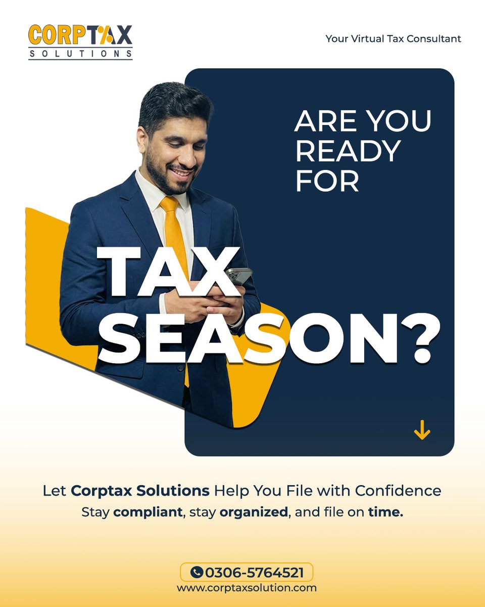 Corptaxsolution's tweet photo. Are you Ready for TAX SEASON?
Let Corptax Solutions help you file with confidence

📷 Contact us today for professional tax assistance.

#TaxDeadline #TaxFiling #TaxCompliance #TaxTips #BusinessTaxes #TaxSeason #FinancialPlanning #CorptaxSolutions #TaxSupport #StayCompliant https://t.co/R8gSLURmls