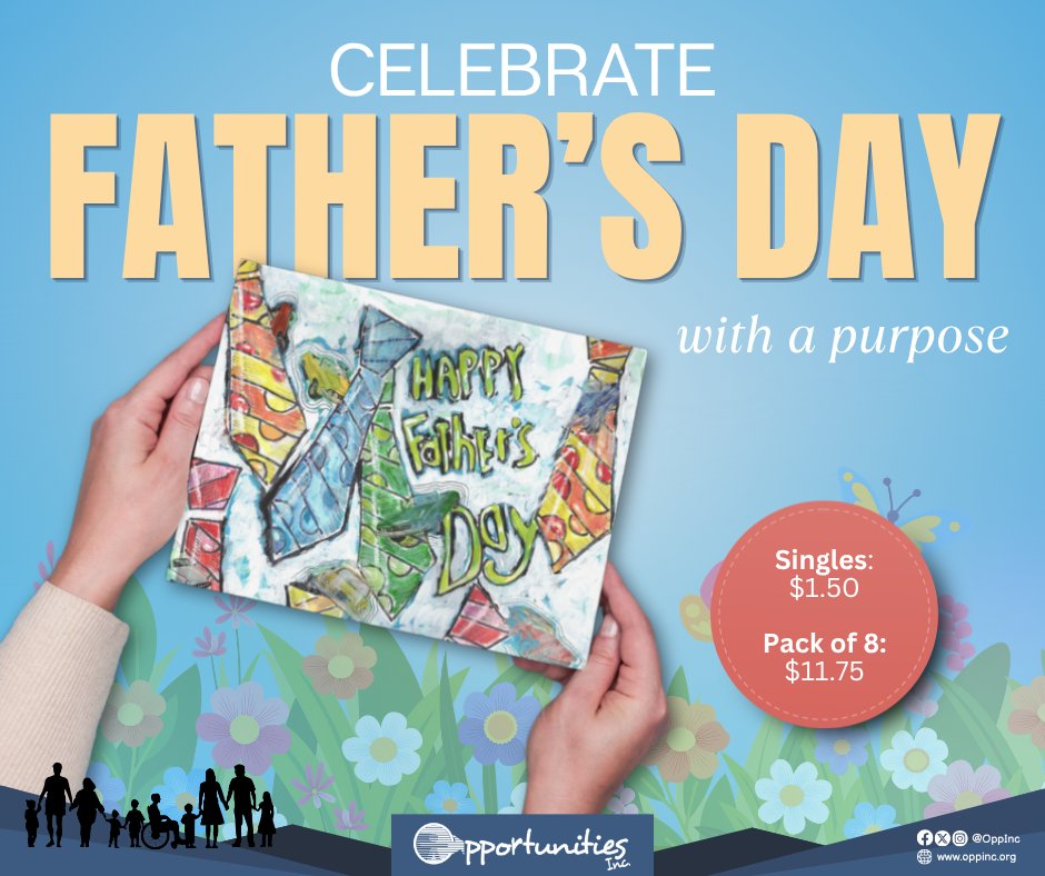 OppIncOrg's tweet photo. Celebrate the dads who inspire us every day 💙  

Choose a card made with creativity, passion, and heart by individuals with disabilities in our community. 

Shop today: https://t.co/U9FZ1kJEMW 
📍 6101 N. State Line Avenue, Texarkana, TX 
📞 Contact Ken Lamon at 903.791.2286 https://t.co/aH5R3S6KUc