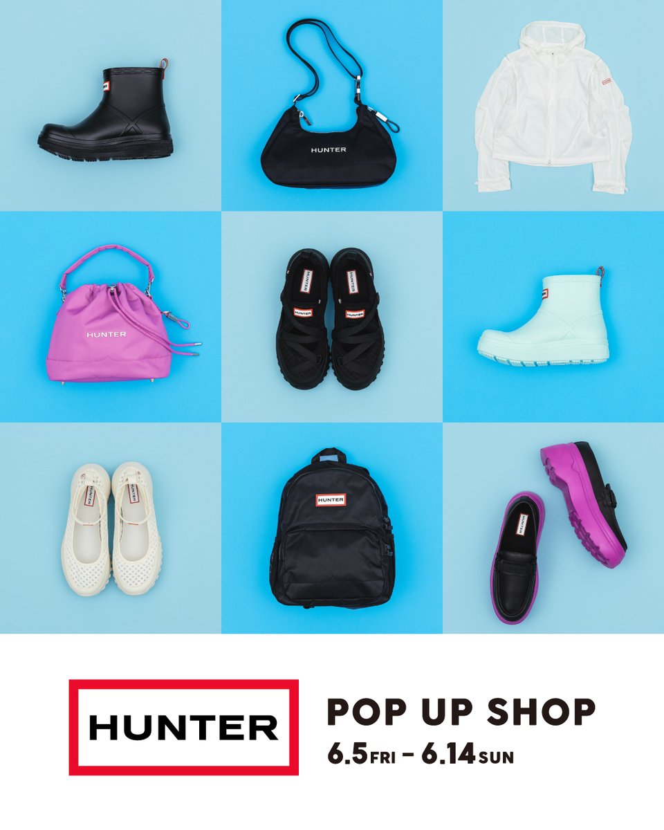 RayRayRayBEAMS's tweet photo. 〈HUNTER〉POP UP SHOP 開催☔️

梅雨の時期も快適に過ごせる
〈HUNTER〉のアイテムを豊富に取り揃えた、この機会をぜひお見逃しなく。

📍 ビームス公式オンラインショップ
📅 2026/6/5（Fri.）～6/30（Tue.）

▼詳細はこちら
https://t.co/pXWd1iCS9E

#HUNTER #ハンター #レイビームス https://t.co/WM2wA2y5f9