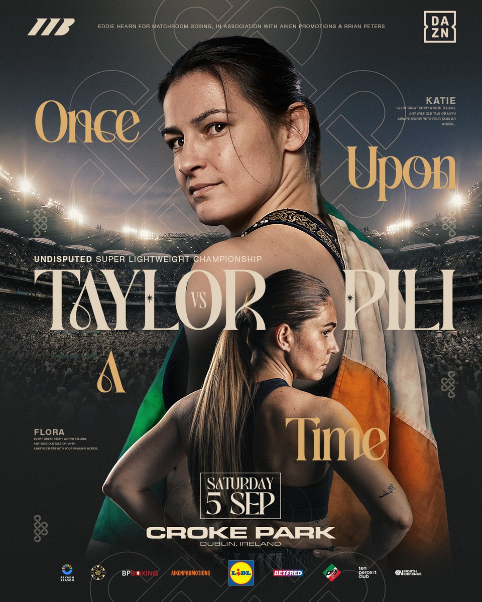 MatchroomBoxing's tweet photo. It’s official 😉🇮🇪 

@KatieTaylor lands her Croke Park dream, looking to become a three-time Undisputed World Champion 💫 

The last dance falls on September 5 against 12-0 Flora Pili, live on @DAZNBoxing! https://t.co/aOB2cR3Lje