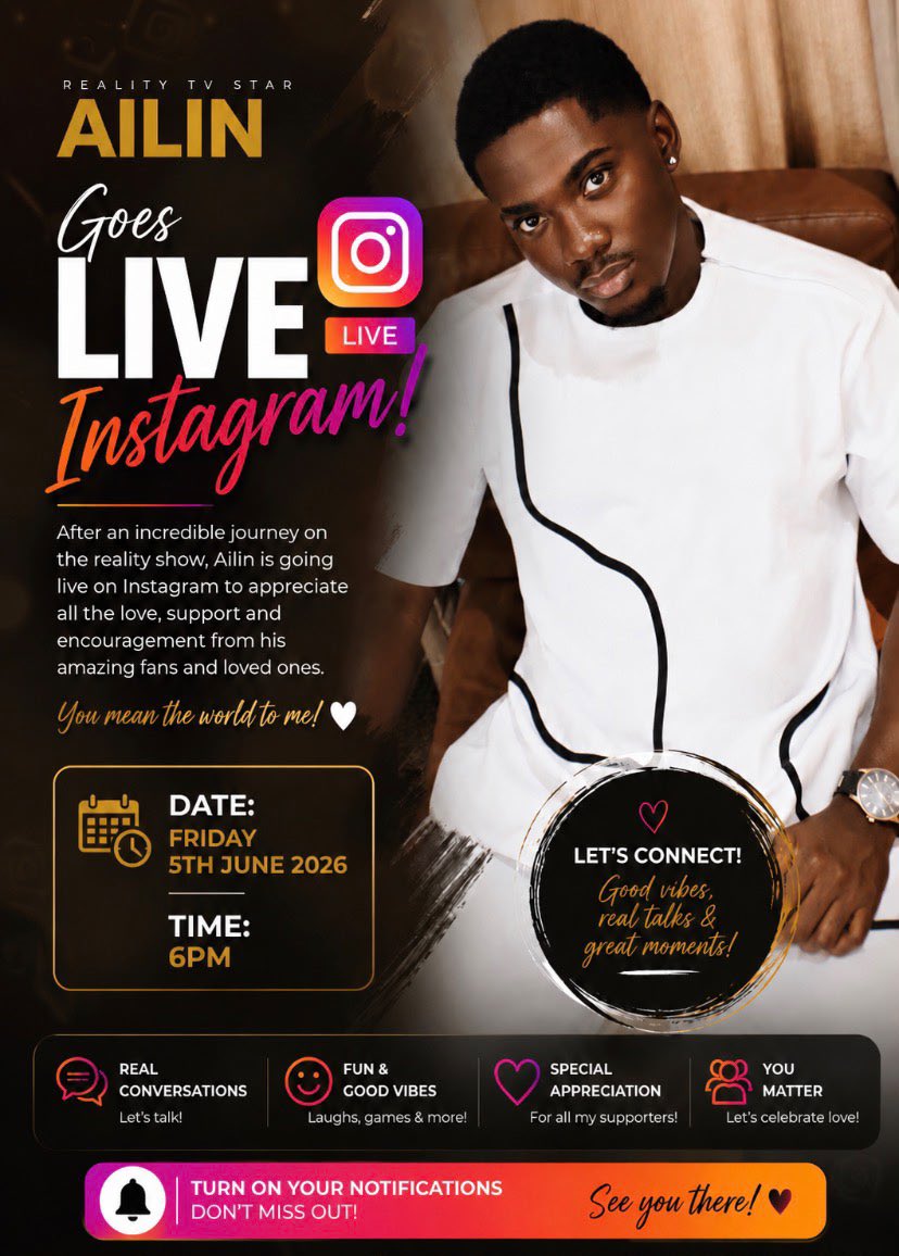 AlliensHq's tweet photo. Good Morning Everyone!

Ailin will be going live on lG at 6pm today!

And you know how he does it right? It going to be fun and entertaining, and l bet you don’t want to miss out!

So let pull up in our numbers, don’t say l didn’t tell you😉

#Ailin 
#Alliens
#PerfectMatchXtra https://t.co/hJ0tkYAoog