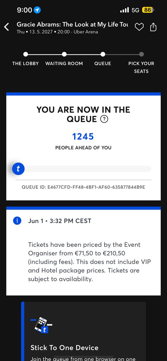 Emssx__'s tweet photo. i fear Gracie Berlin won’t be seeing me… ticketmaster has failed me once again, kicked me out during presale for no reason and now even tho i had 1k people in front of me there were no tickets left. I can’t afford VIP so… https://t.co/MYP2Nz6QL8