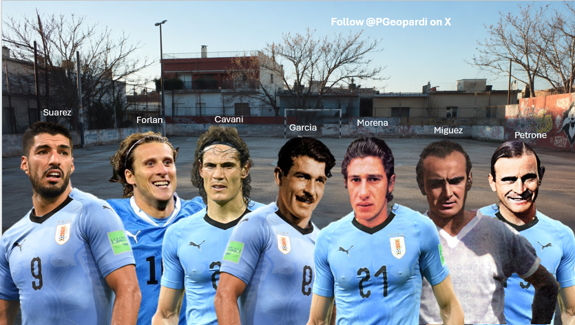 PGeopardi's tweet photo. ⚽️🇺🇾My TOP 6  Greatest Uruguayan central-forward ever  

1 Suárez
2 Forlán
3 Petrone
4 Míguez
5 García
6 Cavani
7 Morena 

What is your top ?          

 Like, repost, follow and share the passion together!  

HM: H.Castro Abreu

https://t.co/hi3rxj5uXF https://t.co/XiBCpX9jRL