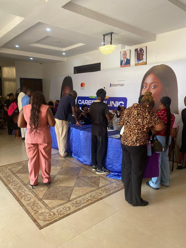 yusufdeysteady's tweet photo. At the ticket booth, trying to get cleared to enter the Akure Career Clinic. 

Ready for a day of learning, networking, and opportunities.

#OndoCareerClinic #JobbermanNigeria https://t.co/DHbXCnCFFP