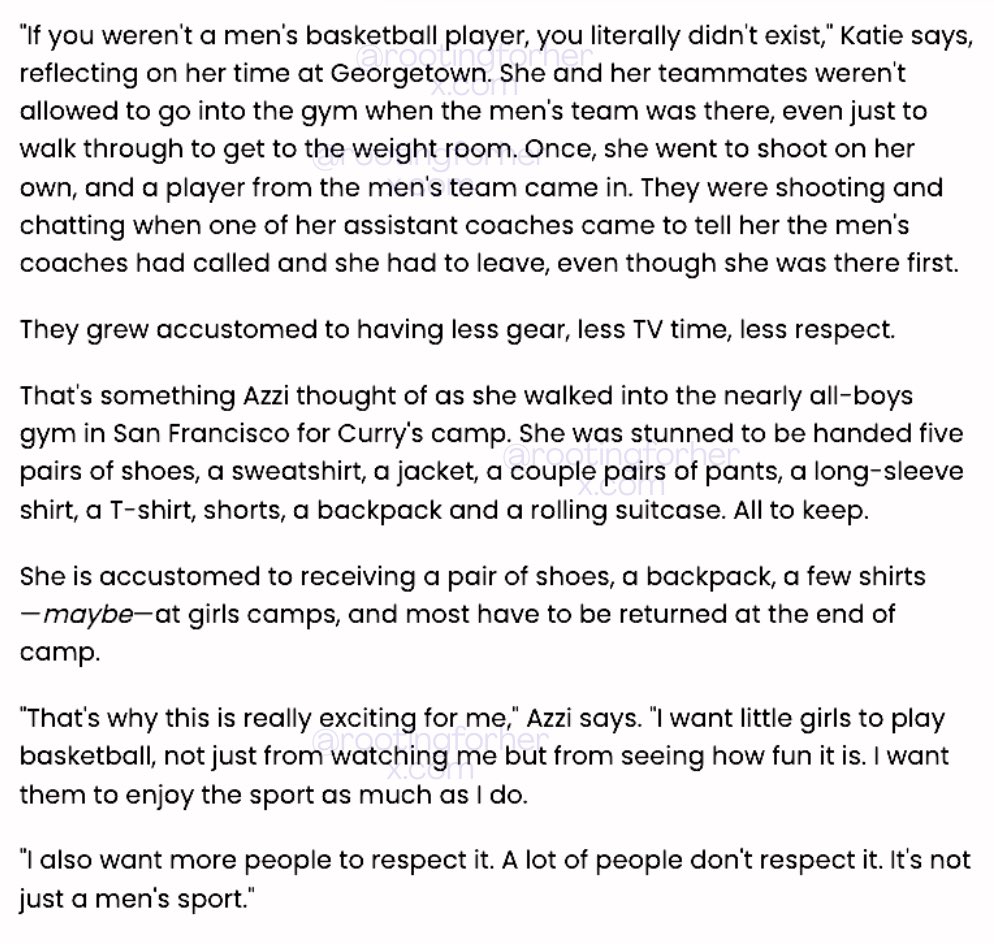 rootingforher's tweet photo. Always think the way you are stems from childhood experiences. It’s a reason why Azzi started a camp at 13, wants to give back to communities and loves freebies so she finds ways to gift kids

Also, Curry has alway been the 🐐 investing in women’s sports with Azzi, since day one https://t.co/JrSlUee1Cp