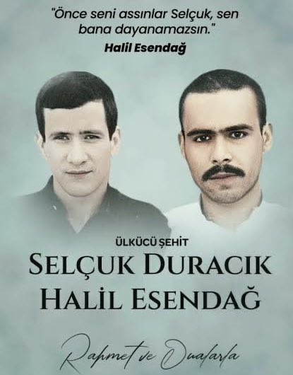 F__ERASLAN's tweet photo. İdam sehpasına gönüllerindeki iman ve inançla yürüyen ülkü erleri Halil Esendağ ve Selçuk Duracık’ı şehadetlerinin 43. senesinde saygı ve rahmetle anıyorum. https://t.co/H03Rb0dFyu
