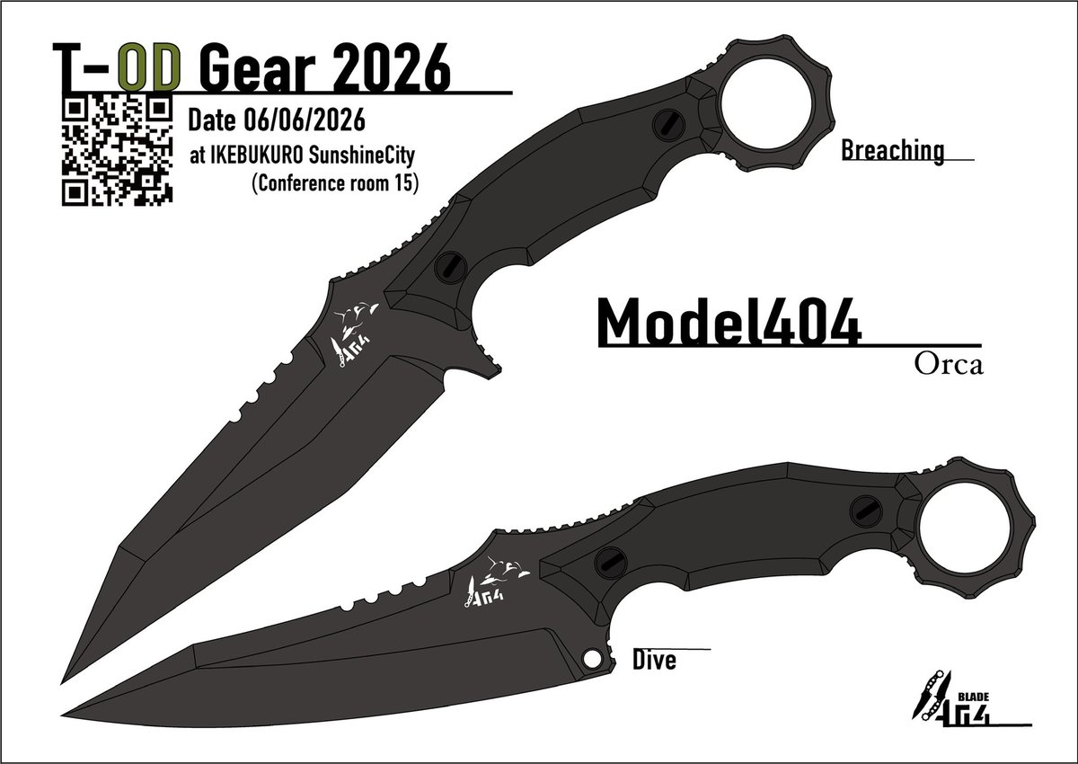 404situation's tweet photo. Model404 Orca Cerakote
上 Dive
下 Breaching
明日のT-ODにて販売いたします
その他 Model416 SI PEIやドックタグ、パッチ等も販売予定です
場所：池袋サンシャインシティ 会議room15
10:30開場
#OD_spot
#ナイフ #ナイフメイキング #knife
#knifemaking
Model404については以下 https://t.co/0sTaVpDEV6