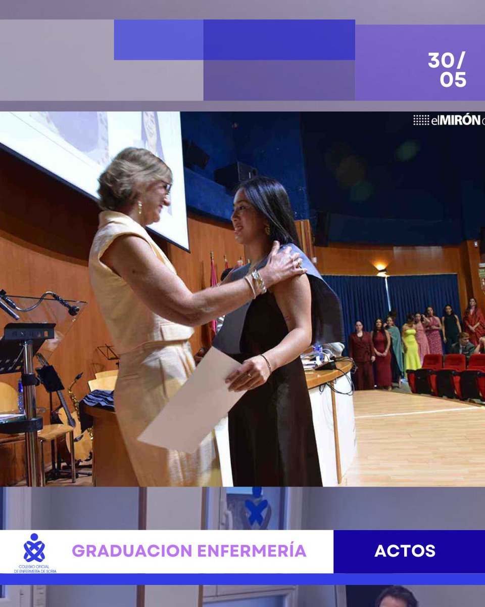 EnferSoria's tweet photo. 🎓 La XIII Promoción del Grado en Enfermería del Campus de Soria ha celebrado su graduación.

El acto contó con la participación del vicepresidente del Colegio Oficial de Enfermería  Soria y de numerosas colegiadas que acompañaron en este día tan especial.

Fotos: Miron de Soria https://t.co/zBaYmc7IT1