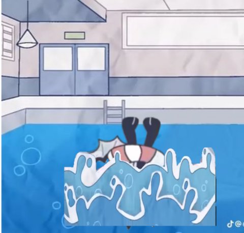 KittySharpener's tweet photo. @GegaChad99156 "Alright here goes nothing!"

[ Cubbie attempts to do a flip. But he wasn't successful at it and only made it half way. That causes him to head dive right into the water with his bottom half sticking out upwards... He doesn't seem like he's going back up and might be drowning ] https://t.co/XTIp4hVGqQ
