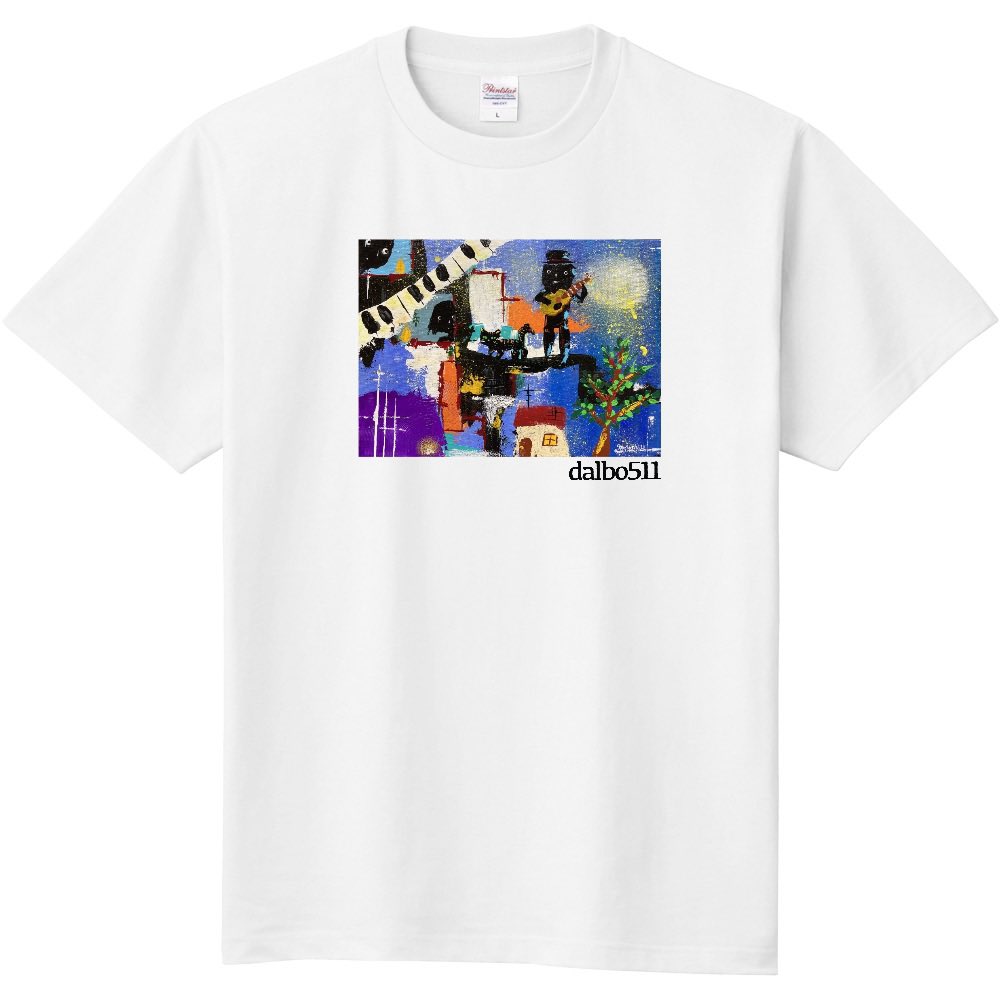 dalbo511's tweet photo. 『ストリートミュージシャン』

これまで、原画を元にしたTシャツは
制作してこなかったのですが、
2026夏は少しづつリリースしていく予定

第一弾は、ペインティングナイフで描いた絵

個人的にもお気に入りの作品です。

https://t.co/Zk54mbvs98 https://t.co/y6RHdCf42k