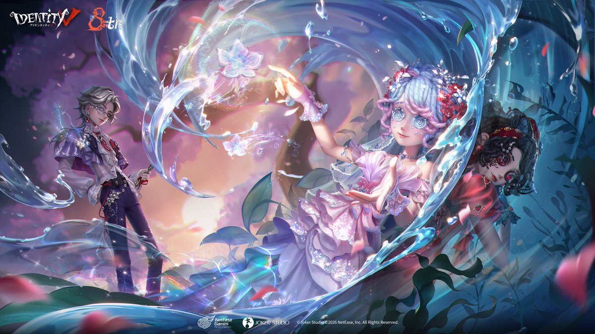 IdentityVJP's tweet photo. ◤8周年テーマ真髄◢

8周年真髄（S43・真髄1）も
同時に登場するの！

【UR衣装】庭師-「ウィリー」
【SSR衣装】写真家-夢に沈む
【SSR衣装】「レディ・ファウロ」-風と共に舞う

皆で一緒に水妖の伝説事件を
調査しようなの！

#IdentityV
#第五人格
#第五人格8周年 https://t.co/93lZjdtT1A