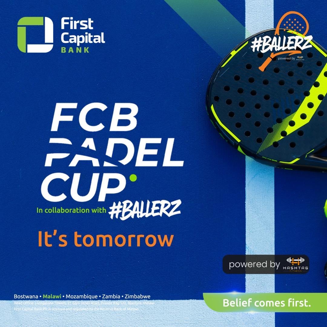 FirstCapital_Mw's tweet photo. 🏸🎾 The FCB Padel Cup is here! 

 From tomorrow to 13 June, FCB and Hashtag Fitness are serving up an exciting week of competition, wellness and community engagement.  

See you there.

  #FCBPadelCup
 #FirstCapitalBank https://t.co/qCK2PmEYrb