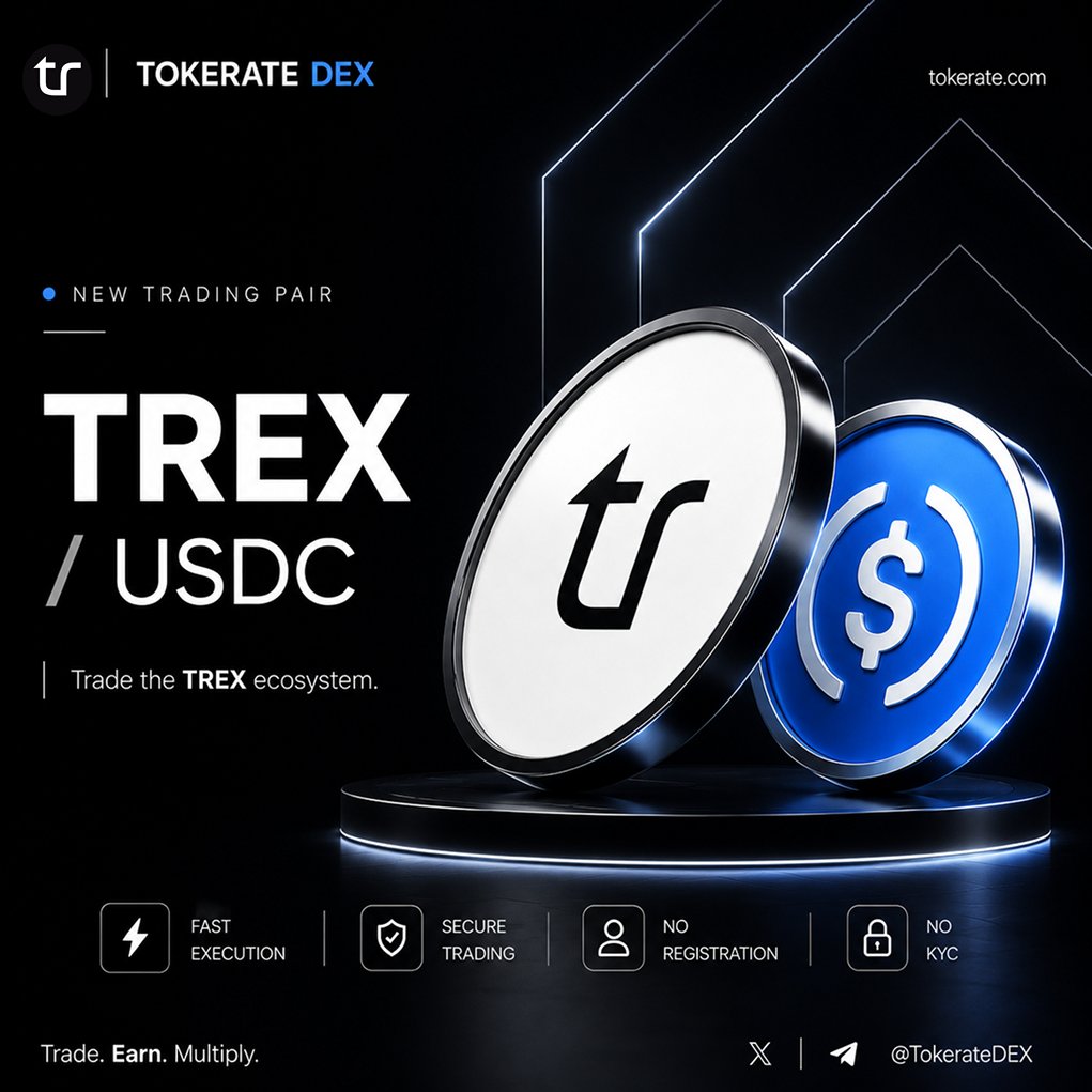 TokerateDEX's tweet photo. New markets are now live on Tokerate.
  • TREX/USDC
  • LIQV/USDC
  • USDC/USDT  
Trade ecosystem tokens and stablecoin markets through a single trading terminal.  
⚡ Fast execution 
⚡ No registration 
⚡ No KYC  Available now on Tokerate.
 #Tokerate #DEX #Trading https://t.co/ECeszQsw5H