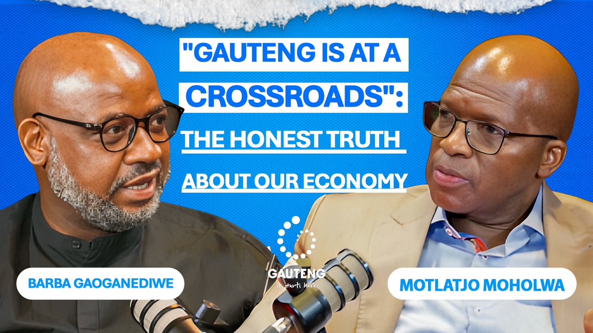 GautengTourism's tweet photo. Gauteng continues to position itself as South Africa’s economic powerhouse. With a clear roadmap focused on investment, industrial growth, entrepreneurship, and skills development, the province is aiming to create over 450,000 jobs by 2030.

In the latest Gauteng Lifve Podcast, host Barba Gaoganediwe sits down with the Head of @GautengDED, Motlatjo Moholwa to discuss the strategies, partnerships and opportunities that will help drive economic growth and job creation across the province.

Read the full article on Whats On G and learn more about Gauteng's vision for the future:  https://t.co/S6UQX9CvKc

#GautengLifvepdcast #GrowingGautengTogether #JobCreation #EconomicGrowth #InvestInGauteng   #GautengMeansBusiness
#VisitGauteng