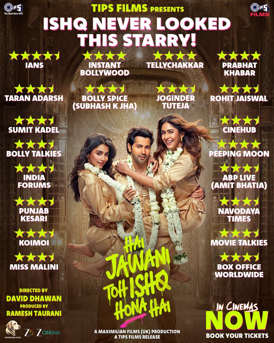 tipsofficial's tweet photo. Jass was chasing love, but ended up collecting stars too 😜

#HaiJawaniTohIshqHonaHai in theatres now.

Book your tickets. 
🔗: https://t.co/OVoLLTmVfT https://t.co/c7v83cR9CX