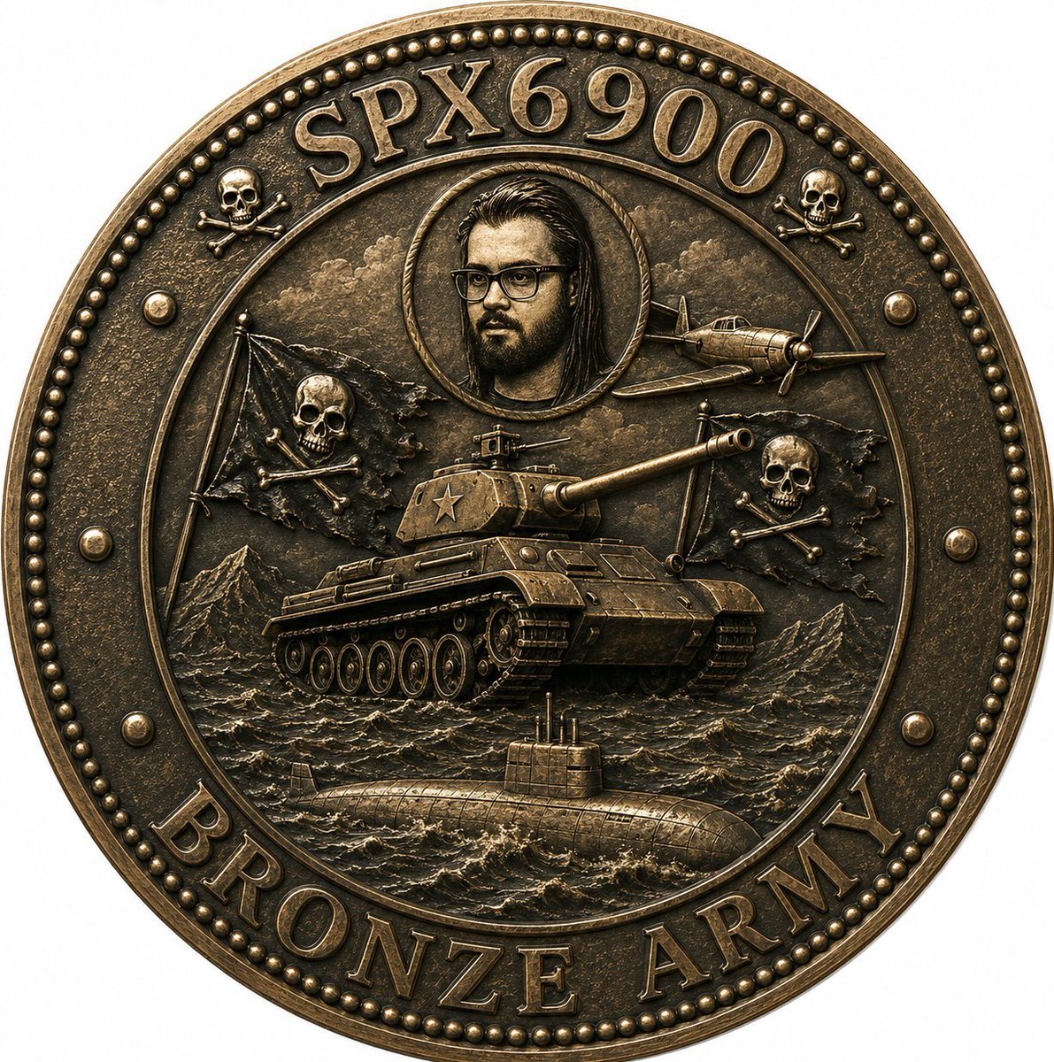 AeonDubbing's tweet photo. The emergence of the bronze army (and a shout out to the tofu army) is the latest insanely bullish development for SPX6900.

Think of all the legendary armies that have mustered around what became deca-billion coins - XRP, SHIB and LINK to name a few.

More broadly, we are witnessing healthy subcultures, groups and lore within SPX that are increasingly self-sustaining - where the community has become large enough to hold attention and commitment without any acknowledgement from the broader crypto community.

SPX6900's victory on the battlefield is inevitable. 

My biggest hope is that we can onboard as many non-crypto people as possible in the meantime and I think the bronze army has a big role to play.

I salute you. 🫡