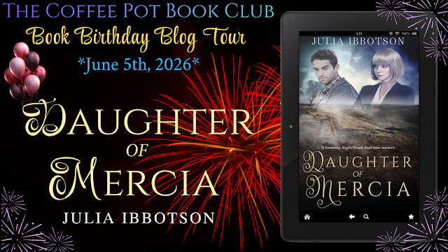 Helena17435195's tweet photo. 🎉 HAPPY BOOK ANNIVERSARY! 📚
Today, I am part of the celebration for the 1st year publication anniversary for Daughter of Mercia by Julia Ibbotson.
https://t.co/79sZyTsRI7
#Medieval #DualTimeline #TimeSlip #Mystery #BlogTour
@JuliaIbbotson
@cathiedunn https://t.co/4GvYDeI8Gc