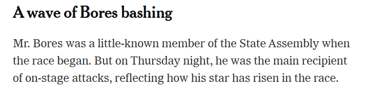 JesseFFerguson's tweet photo. NY12 debate last night

For months (yrs) @MicahLasher was assumed heir apparent &amp; frontrunner

Last night, he flopped &amp; elevated Alex Bores

-"star has risen in the race" (NYT)

-"helping Bores frame himself" (AP)

-"giving the state legislator the air of a frontrunner" (POLTICO) https://t.co/SYYVkN9bas