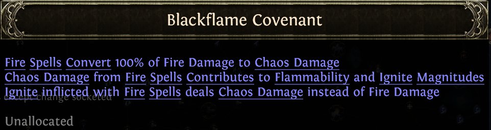 RealExivus's tweet photo. This keystone seems like it could be kind of nuts. Going to try pairing it with stormbringer's dual shocks and like 250% worth of shock magnitude nodes and all the chaos dmg nodes i can find. chaos dmg seems like the node sets are very high %. https://t.co/UNwIg0HM0h