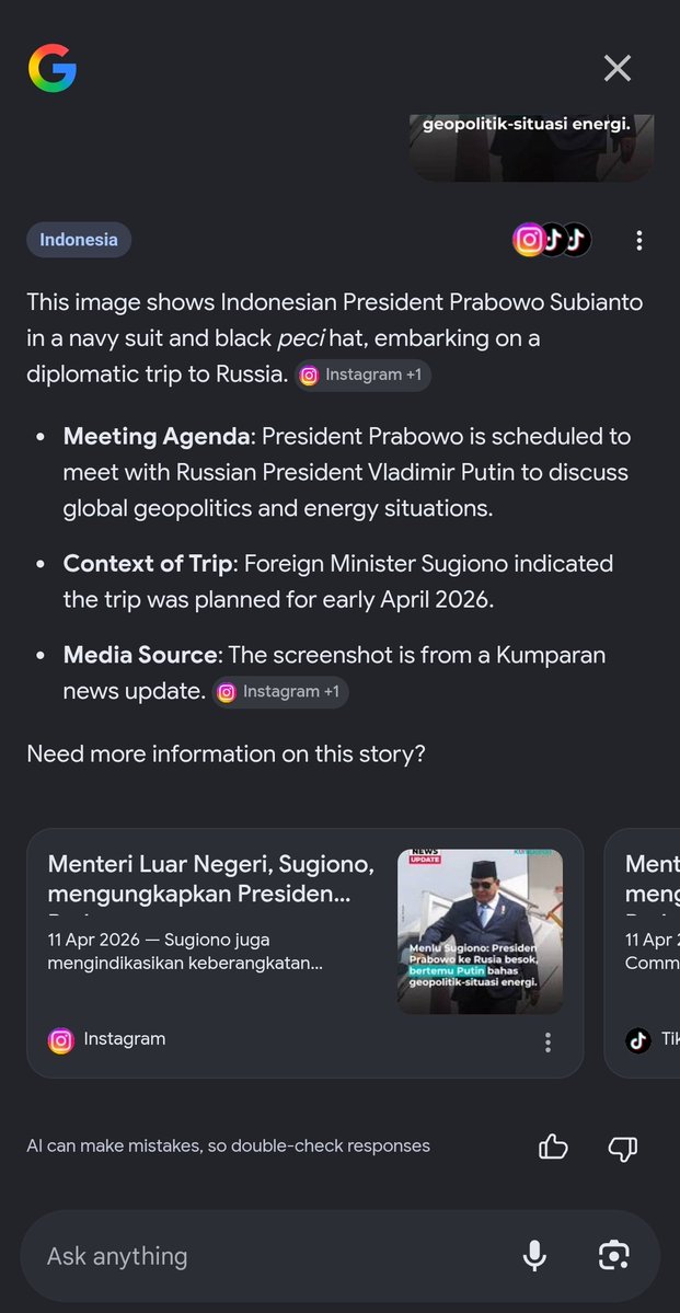 decemberprime's tweet photo. @MurtadhaOne1 Ini berita lama, 11 april 2026, tinggal cari di google juga ketemu

Gw jg ga suka dia keluar negeri mulu sementara negaranya sendiri kebakaran rupiahnya

Tapi ya jgn asal kemakan isu, cek ricek lagi beritanya kapan, baru apa gak https://t.co/Bl4EKEvb8r