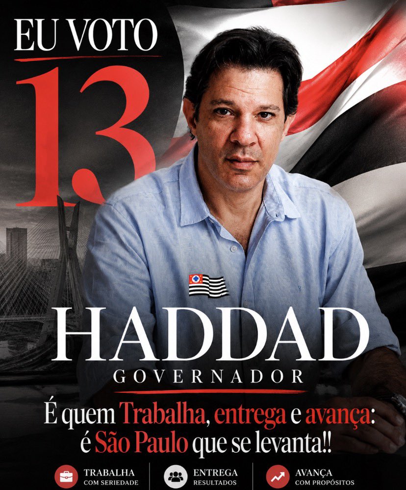 _dilmadebochada's tweet photo. EU VOTO HADDAD GOVERNADOR

É quem trabalha, entrega e avança é São Paulo que se levanta!! https://t.co/p5w0WQqExk