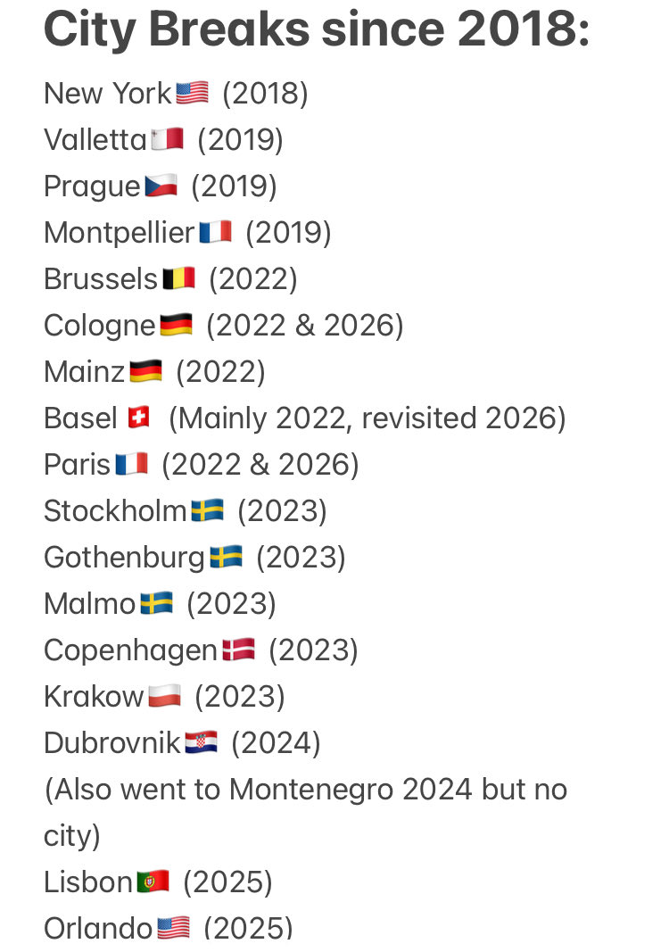 Statsmanuk's tweet photo. Amsterdam marks the 23rd City Break since 2018 (would probably have been more with the gap for obvious reasons in 2020/2021)

Who knows where I’ll be going next or how I could possibly top this! https://t.co/hn6ScZCE9p