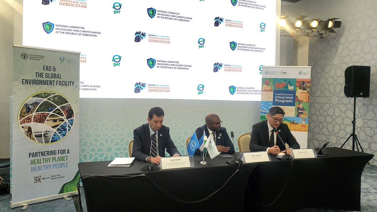 FAOclimate's tweet photo. 🔴 LIVE | Can agrifood systems solve climate, biodiversity and food security - all at once?

Science says yes. 

Watch the press briefing at the #GEFAssembly2026 now 👇

🔗 https://t.co/BPxUdb51pG #GEFAssembly2026 https://t.co/KHOnLstInG
