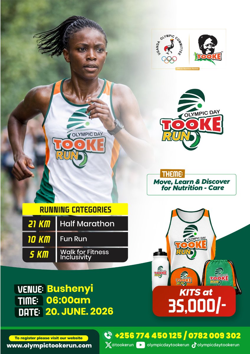 shan_prime15912's tweet photo. Some run to compete.
Some run to stay fit.
Some run to make a difference.

Whatever your reason, there's a place for you at the Olympic Day Tooke Run. 🏃🏾💚
Which category are you taking on?
https://t.co/JILzIQW4fP
Kits available: 35,000 UGX.

#OlympicDayTookeRun
#OlympicDay2025 https://t.co/yz5PODWsql