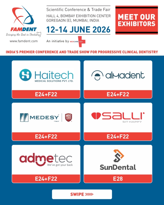 FamdentShow's tweet photo. We are excited to introduce an elite lineup of exhibitors bringing the latest advancements in progressive clinical dentistry straight to the FAMDENT Show Mumbai. 

Register now to secure your spot: https://t.co/Hvu5rCsbJe

#FAMDENTShowMumbai2026 #ClinicalDentistry #Dentistryexpo https://t.co/Eygc63GxA6