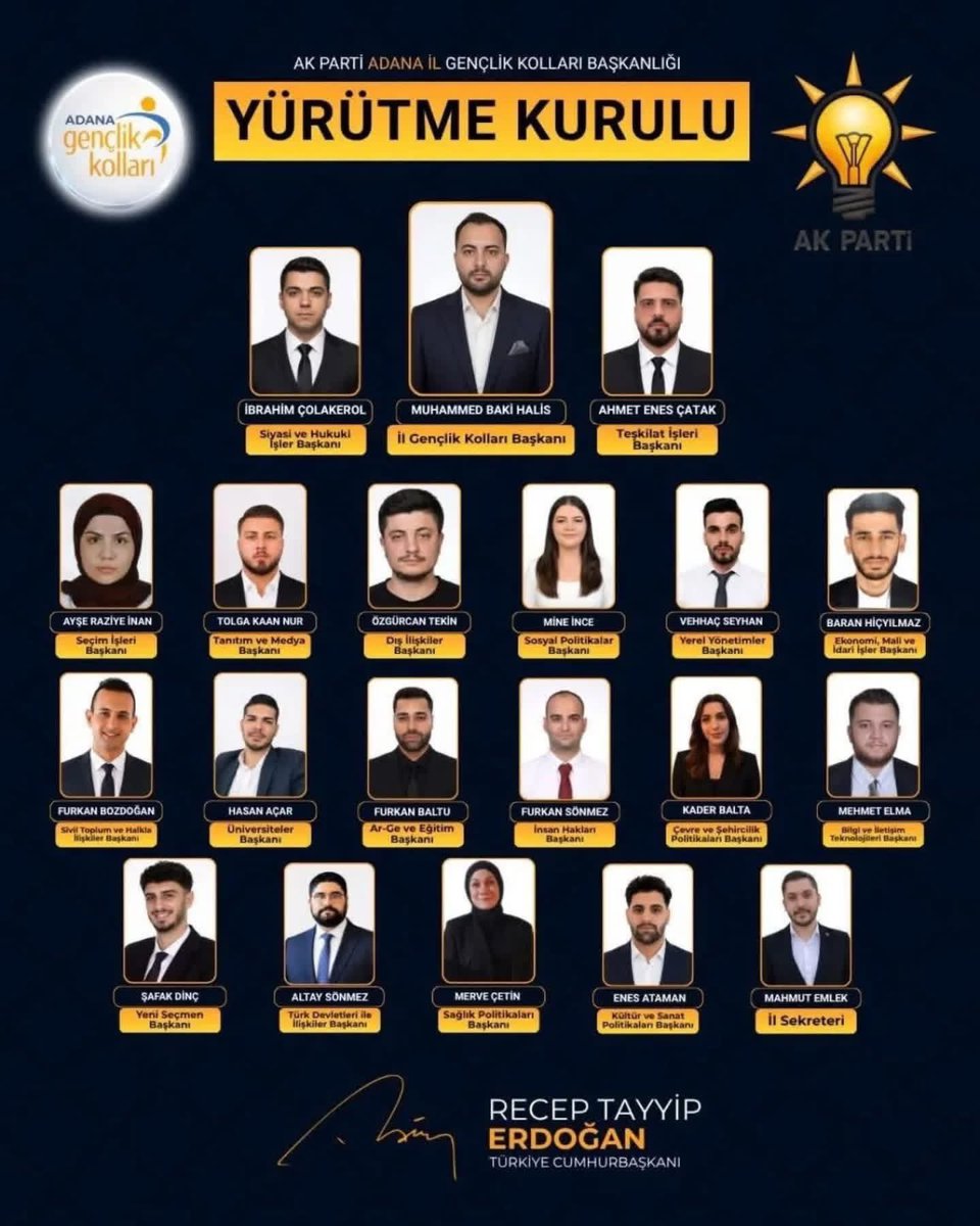 NFCengil's tweet photo. AK Parti Adana İl Gençlik Kolları Başkanımız Sayın Muhammed Baki Halis ve yürütme kurulu üyelerimize yeni görevlerinde başarılar diliyor,hayırlara vesile olmasını temenni ediyorum. @adanaakgenclik https://t.co/2kykIh7OJa