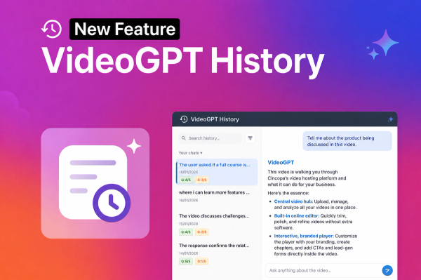 cincopa's tweet photo. Your video library has the answers but….Your users still cannot find them.

Long videos, scattered recordings, and disconnected support content make simple answers hard to reach.

With Cincopa VideoGPT, users can ask a question, get a direct answer, and jump to the exact moment in the video.

What’s more, VideoGPT History shows what users ask, which questions repeat, and where content may be unclear or missing.

That turns video interactions into feedback for improving training, support, onboarding, and internal knowledge.

https://t.co/ddg4Me645T