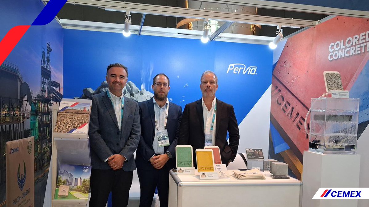 CemexUAE's tweet photo. This week, Cemex UAE was proud to participate in the 3rd MENA Stormwater Forum, where we showcased our innovative concrete products: Pervia®, Vertua®, and Colored Concrete. https://t.co/g3YE90G2Am