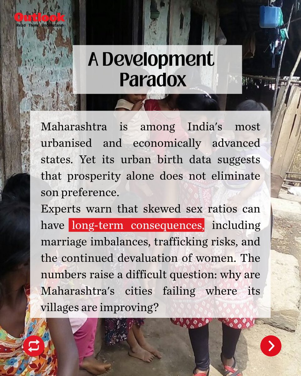 Outlookindia's tweet photo. #Maharashtra #GenderGap #SexRatio #WomenInIndia #OutlookIndia https://t.co/NEWPepr3Ic