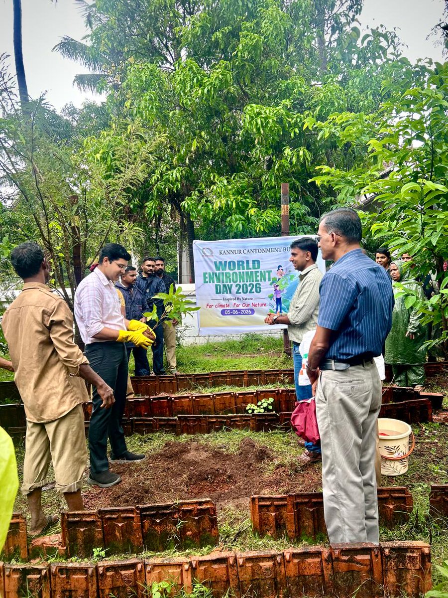 cbkannur's tweet photo. Kannur Cantonment Board celebrated #WorldEnvironmentDay2026 with a Tree Plantation &amp; Awareness Campaign. https://t.co/ozTXvX1Bwh