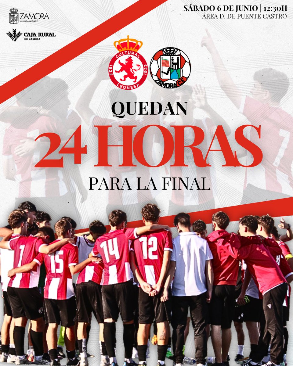 canterazcf's tweet photo. โณ ๐๐ ๐ก๐จ๐ซ๐๐ฌ ๐ฉ๐๐ซ๐ ๐ฅ๐ ๐๐ข๐ง๐๐ฅ
๐ Final Play Off de Ascenso a Liga Nacional (Vuelta)
๐ @CultuAcademia
๐ รrea Deportiva Puente Castro
๐ง 12:30 h
#JuvenilA #CanteraZCF โค๏ธ๐ค https://t.co/XWZx8vIwTM