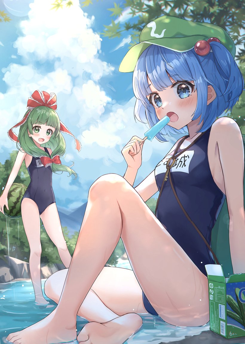 wheat_retzel's tweet photo. 連日暑いので、涼しげなにと雛を再掲💦
#東方Projectㅤㅤㅤㅤ https://t.co/lW6FQkU12f