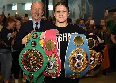 DublinAirport's tweet photo. Time for one last homecoming 🥊 

@KatieTaylor https://t.co/L2yuAIr8LW