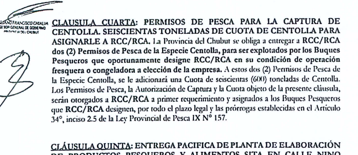 rogarrone's tweet photo. No solo son tres permisos de pesca provinciales para langostino...
Torres firmó que la Provincia de Chubut se obliga a entregar a Red Chamber 2 permisos de pesca para Centolla a los cuales se les adicionarán 600 toneladas de la especie. https://t.co/BaM2zjaj3Z