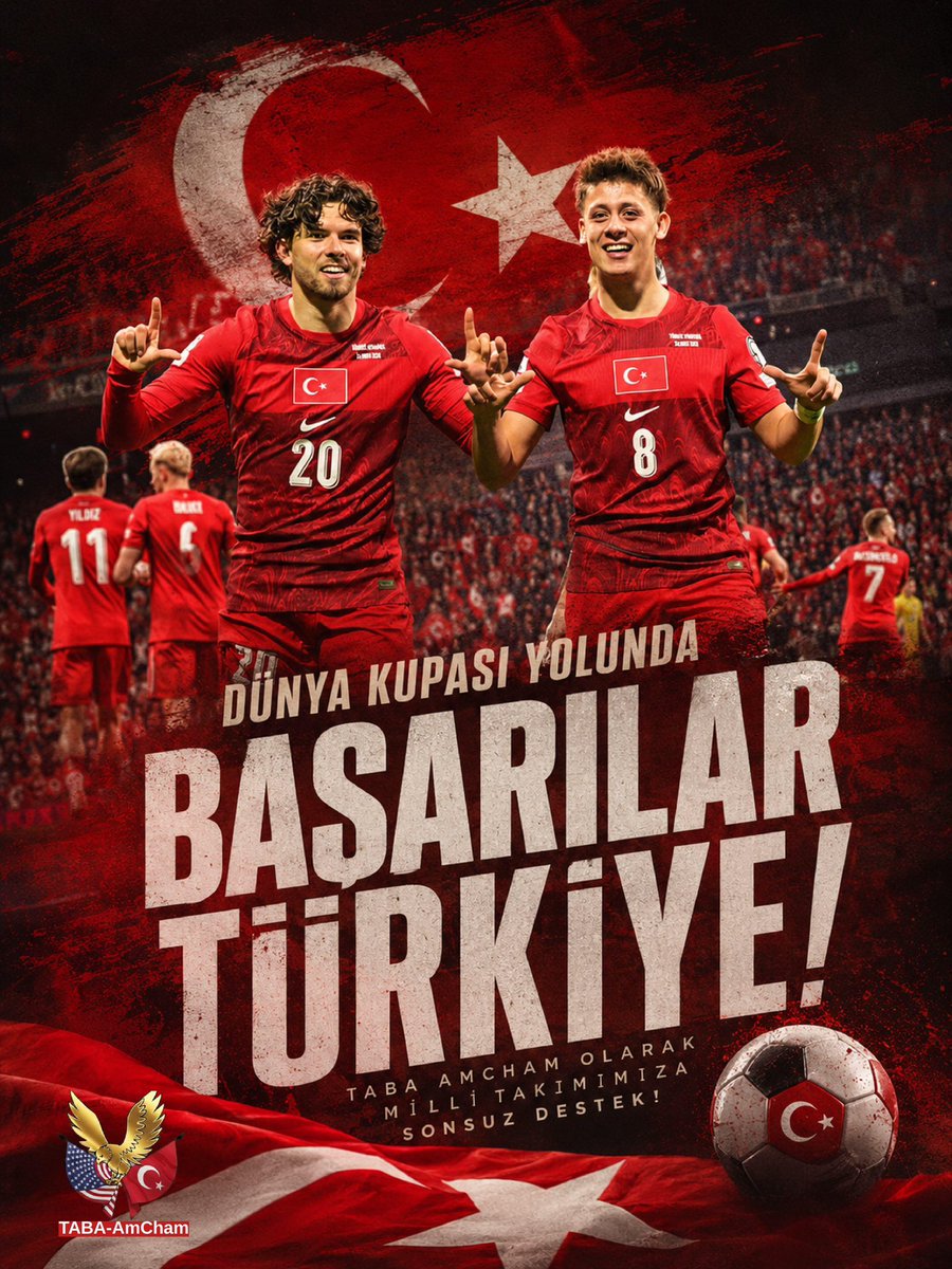 amchamtr's tweet photo. TABA-AmCham olarak, ülkemizi uluslararası arenada temsil eden A Milli Takımımıza müsabakaları öncesinde başarılar diliyoruz.

Ay-yıldızlı formayla mücadele edecek sporcularımızın ülkemizi en iyi şekilde temsil edeceğine inanıyor, kendilerine üstün performanslar temenni ediyoruz.

#TABAAmCham #MilliTakım #Türkiye #AyYıldızlılar