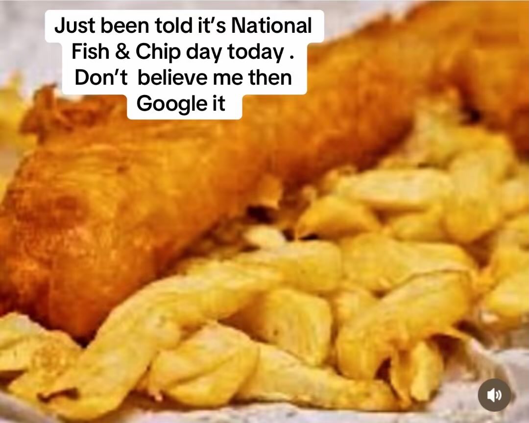 mansahi's tweet photo. Just been told it’s National Fish &amp; Chip day today .
Don’t  believe me then Google it 
#FishAndChips #Friday
#England https://t.co/iakTYdSFdh