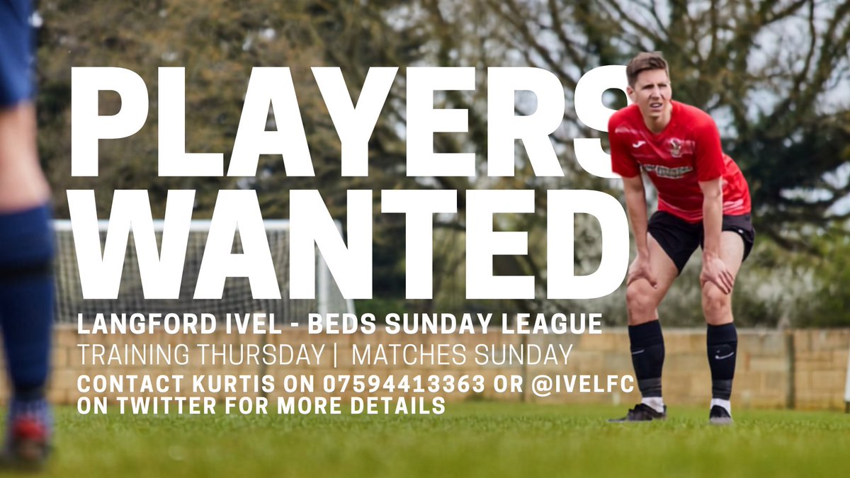 IvelFC's tweet photo. 🚨Langford Ivel - Players Wanted🚨

Players wanted for the upcoming season!

We have friendlies booked throughout summer and pre season training due to start soon.

Home matches Langford Park and Langford Football Club.

If you’re interested in playing, drop us a text or dm🫡 https://t.co/UQpQcRMx1r