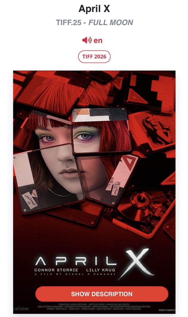 updatingstorrie's tweet photo. April X will be screened at the Transylvania International Film Festival, in Romania on the 19th June. 

This film was filmed entirely in Romania, so this is a very special screening🥹 https://t.co/ByRBc37Txh