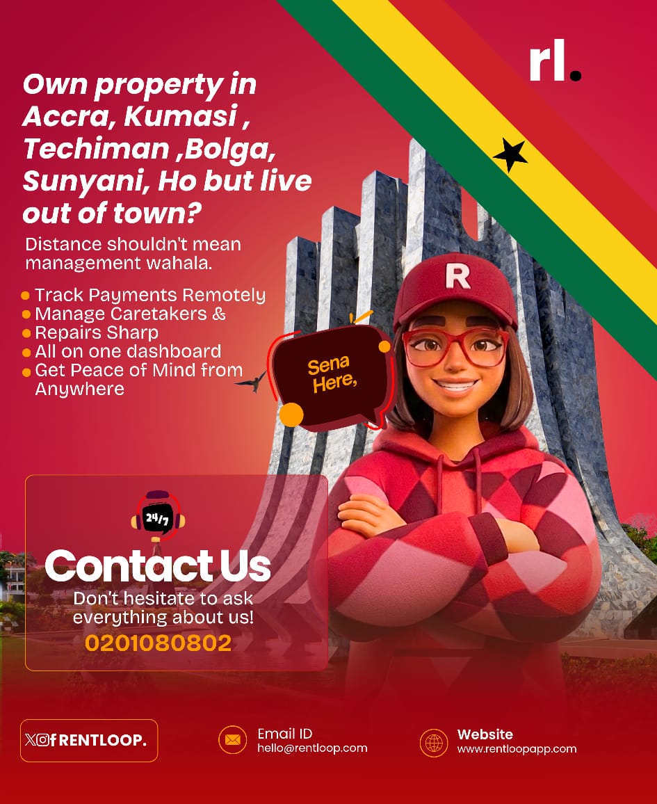 rentloopapp's tweet photo. Own rental property but live in another city?
Track rent, manage tenants, monitor repairs, and stay in control from anywhere with Rentloop.
One dashboard. Total peace of mind.
https://t.co/5tGtfxhnya     #Rentloop #PropertyManagement #LandlordsGhana #friday #trending https://t.co/9dzK7nZvhu