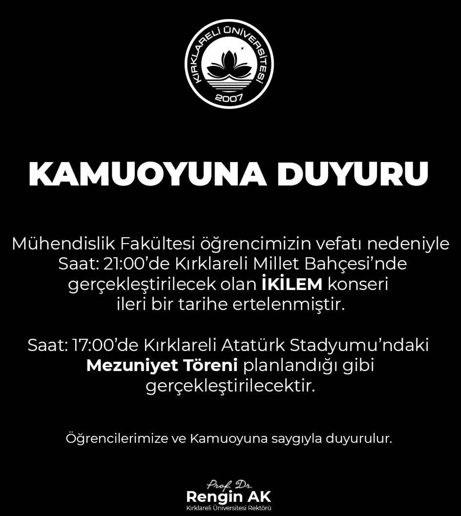 KesmeciMel88030's tweet photo. Kırklareli üniversitesi 4. Sınıf elektrik elektronik mühendisliği okuyan biri intihar etmiş yangın merdiveninde çarşafa iple kendini asmış alttan çok fazla dersi olduğu için ailesi mezuniyete geliyodu şimdi cenazeye https://t.co/ThgiomQl31