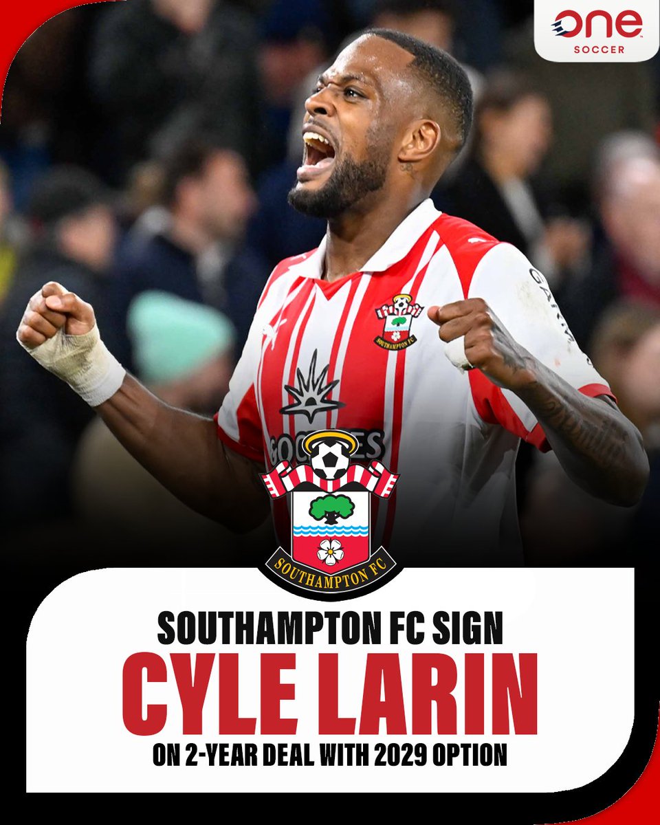 onesoccer's tweet photo. They've bagged the Brampton Bagsman 😎

Southampton FC announced the permanent signing of Cyle Larin from RCD Mallorca, penning the CanMNT 🇨🇦 striker on a 2-year deal with a 2029 option ✍️

"I really felt I wanted to continue." https://t.co/ArwBe7JTOD