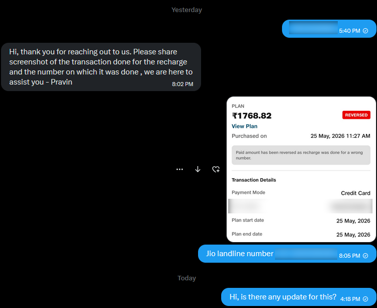 premierearjun's tweet photo. Now @reliancejio @JioCare is not even replying to my chat messages https://t.co/JXOQwq8Af2